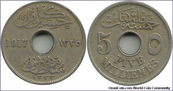 Egypt 5 Milliemes 1917