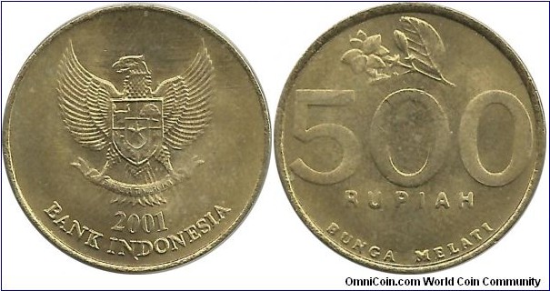 Indonesia 500 Rupiah 2001