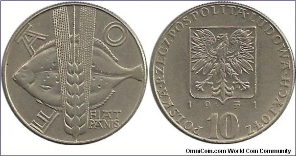 Poland 10 Zlotych 1971-FAO