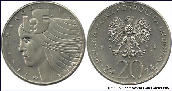 Poland 20 Zlotych 1975-International Women's Year