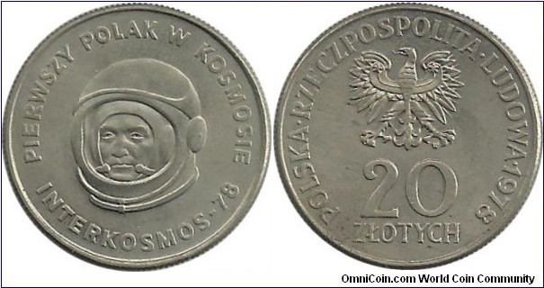 Poland 20 Zlotych 1978-First Polish Cosmonaut