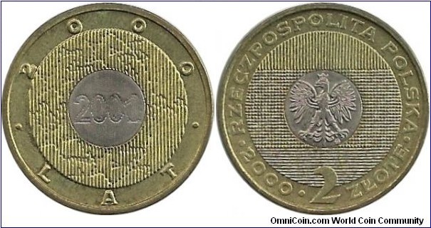 Poland 2 Zlote 2000-Millenium