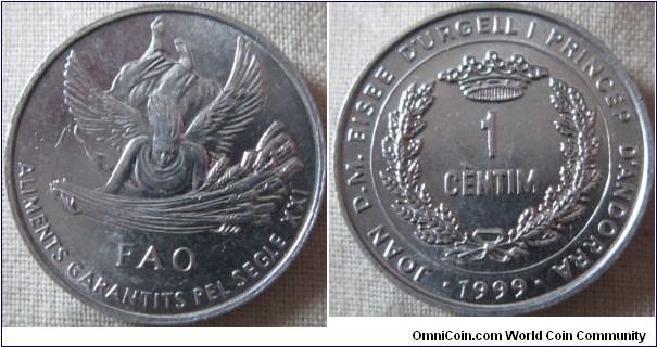 1999 1 centim, EF+