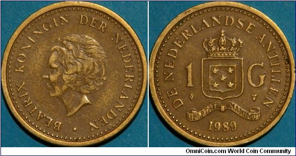 1 Gulden, first year with this design.  Aureate Steel, 24 mm.