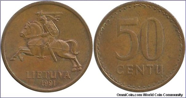 Lithuania 50 Centu 1991