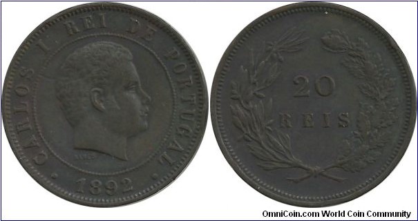Portugal 20 Reis 1892