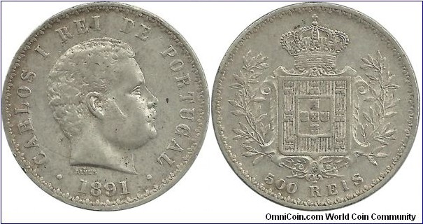 Portugal 500 Reis 1891