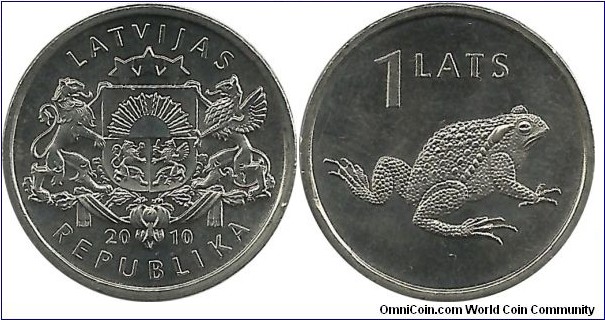 Latvia 1 Lats 2010