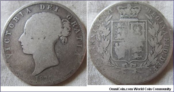 1875 halfcrown, low grade but clear details