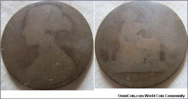 1861 penny very low grade