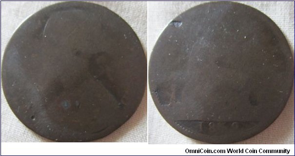 scarce 1869 penny, low grade