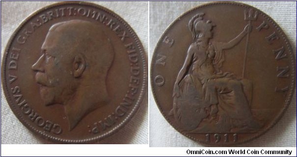 1911 penny, aVF