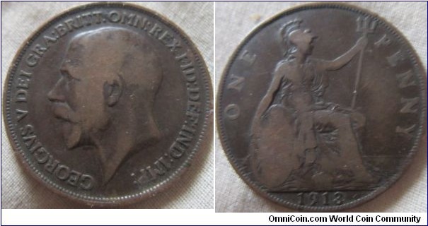1913 penny Fine, but better then average