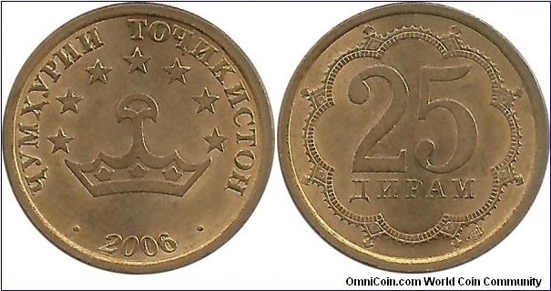 Tajikistan 25 Diram 2006