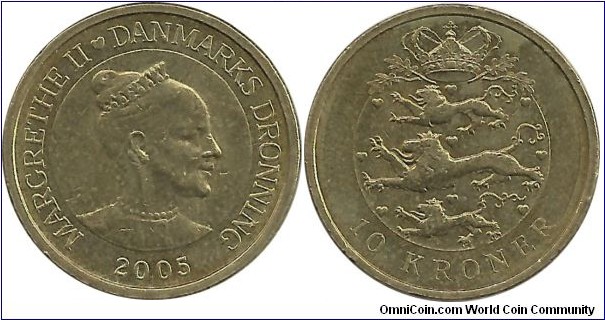 Denmark 10 Kroner 2005