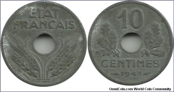 France 10 Centimes 1943