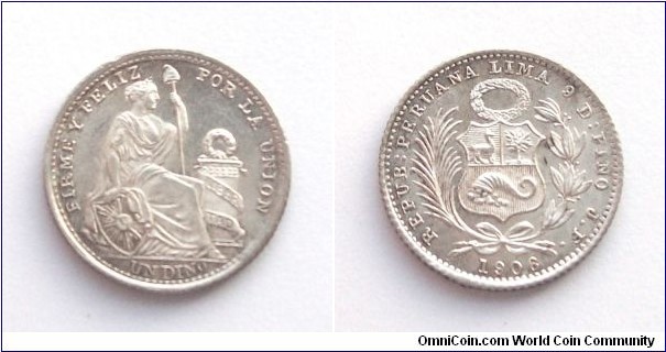 Peru 1906 1 Dinero
