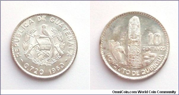 Guatemala 1960 10 centavos