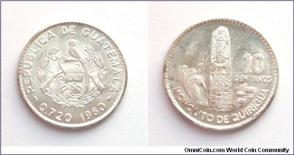 Guatemala 1960 10 centavos