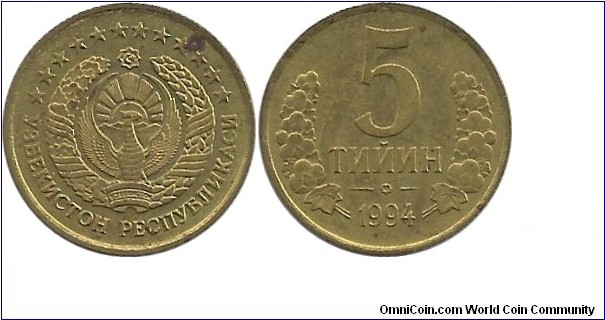 Uzbekistan 5 Tiyin 1994