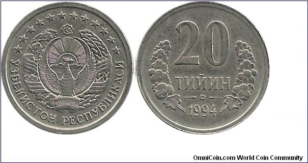 Uzbekistan 20 Tiyin 1994