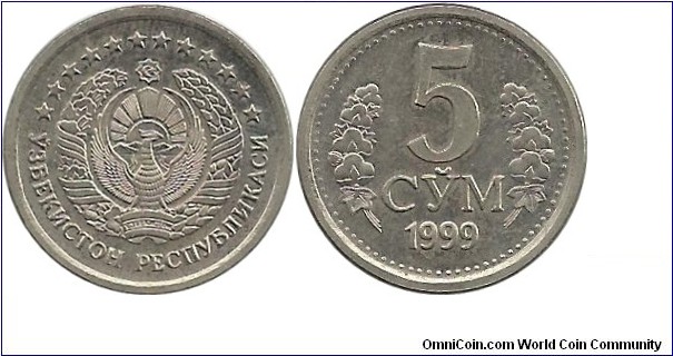 Uzbekistan 5 Som 1999