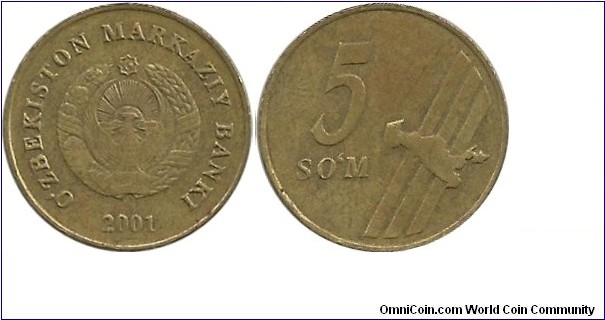 Uzbekistan 5 Som 2001