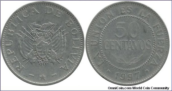 Bolivia 50 Centavos 1997
