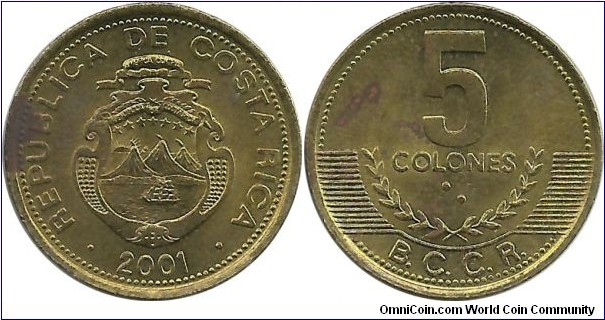 CostaRica 5 Colones 2001