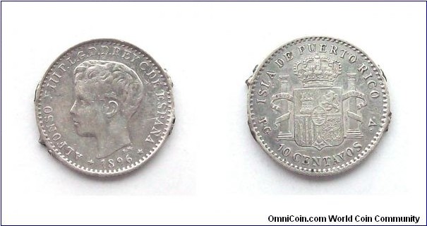 Puerto Rico 1896 10 Centavos