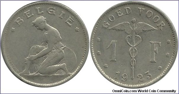Belgium 1 Franc 1923