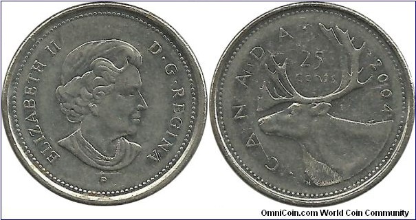 Canada 25 Cents 2004P