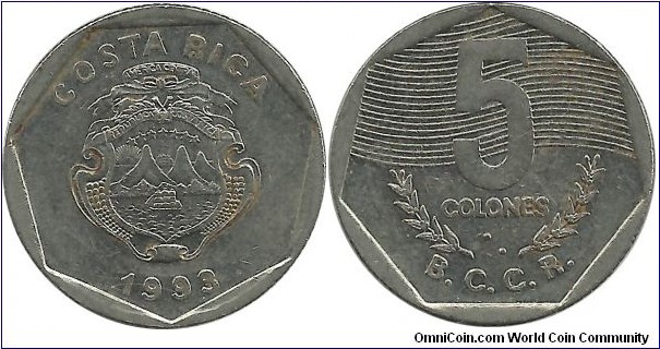 CostaRica 5 Colones 1993