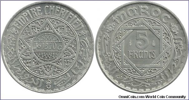 Morocco 5 Francs 1370