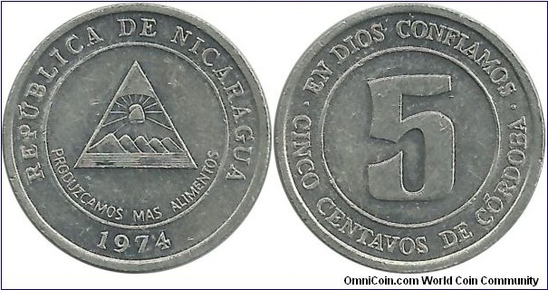 Nicaragua 5 Centavos 1974