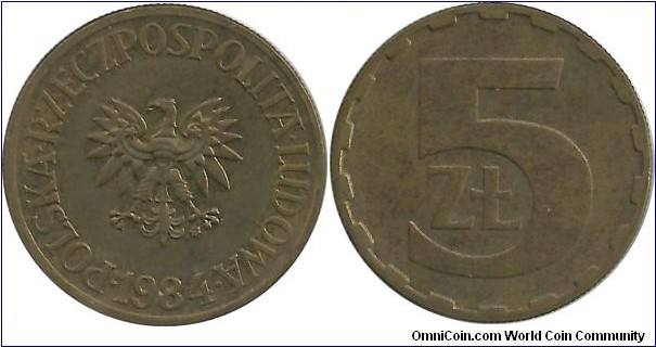 Poland 5 Zloty 1984