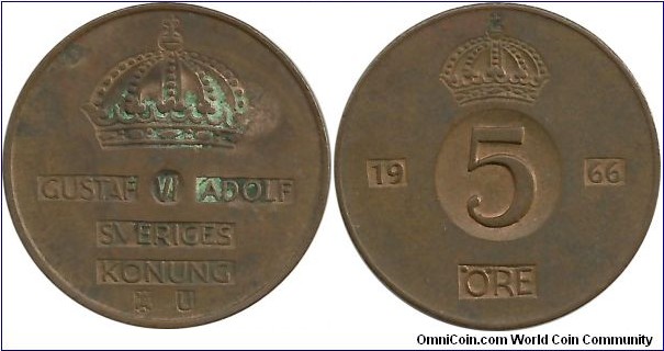 Sweden 5 Öre 1966