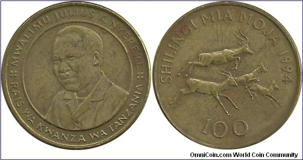 Tanzania 100 Shilingi 1994