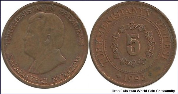 Turkmenistan 5 Tenne 1993