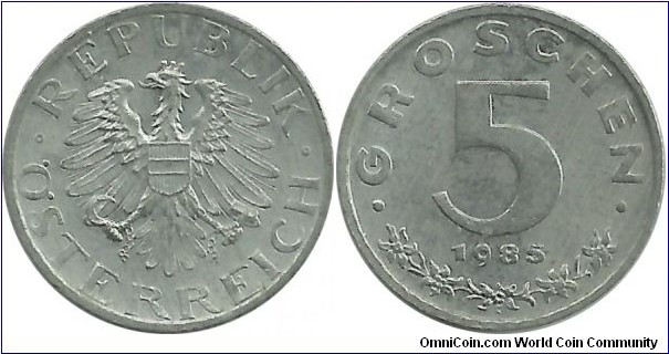 Austria 5 Groschen 1985