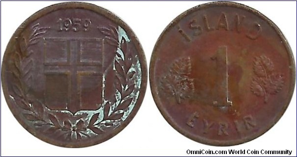 Iceland 1 Eyrir 1959