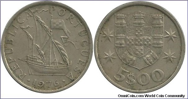 Portugal 5 Escudos 1976