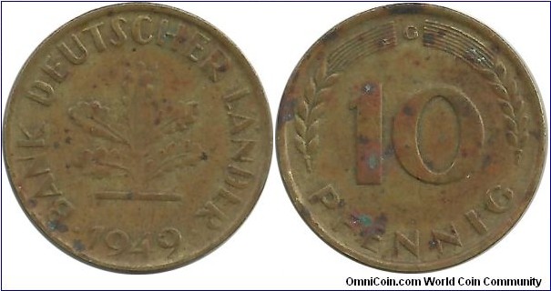 Germany-BDL 10 Pfennig 1949G