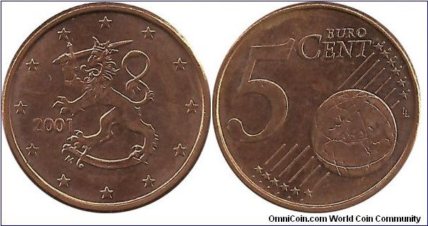 Finland 5 Eurocent 2001