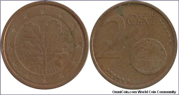 Germany 2 Eurocent 2007F