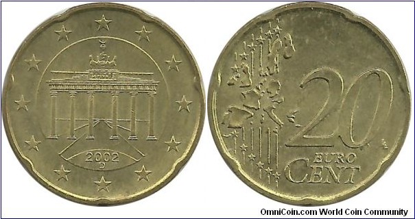 Germany 20 Eurocent 2002D