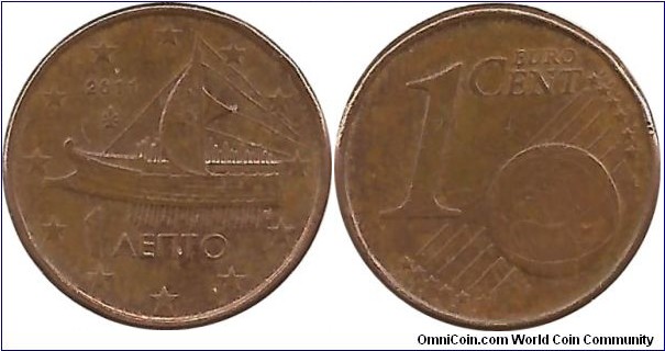 Greece 1 Eurocent-Lepto 2011