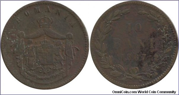 Romania-Principality 10 Bani 1867