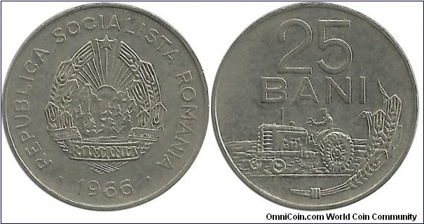 Romania SR 25 Bani 1966
