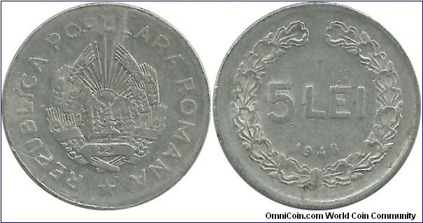 Romania PR 5 Lei 1948